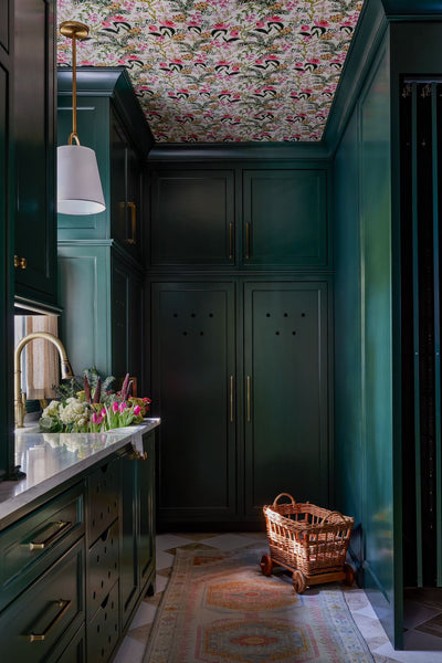 Wild French Garden in Chartreuse- Wallpaper