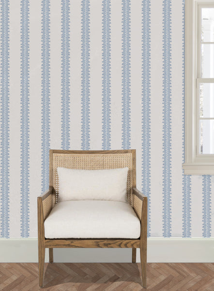 Forged Vine in Blue- Wallpaper