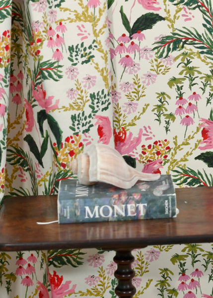 Wild French Garden in Chartreuse- Wallpaper