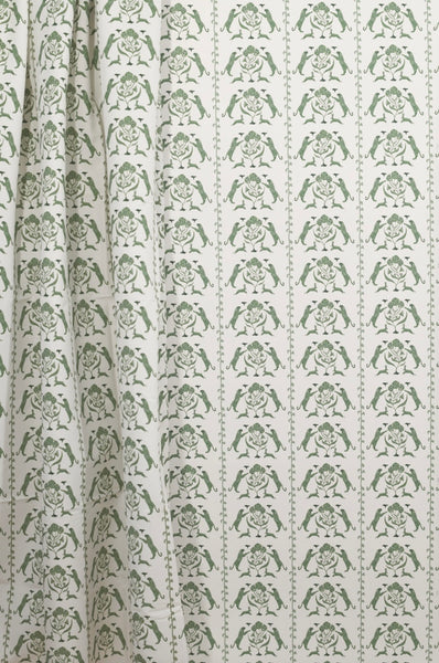 Leopards & Hares in Green- Wallpaper