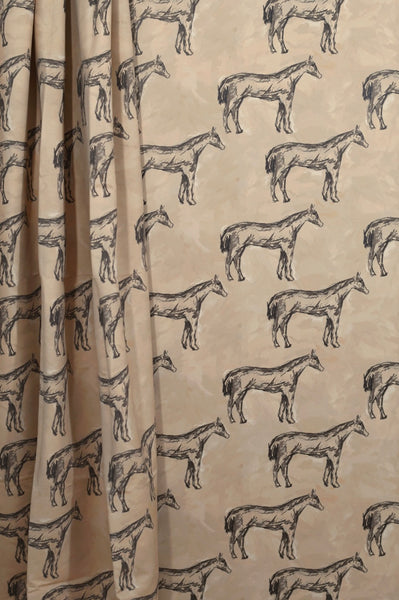 Antique Parchment Horse in Parchment- Wallpaper