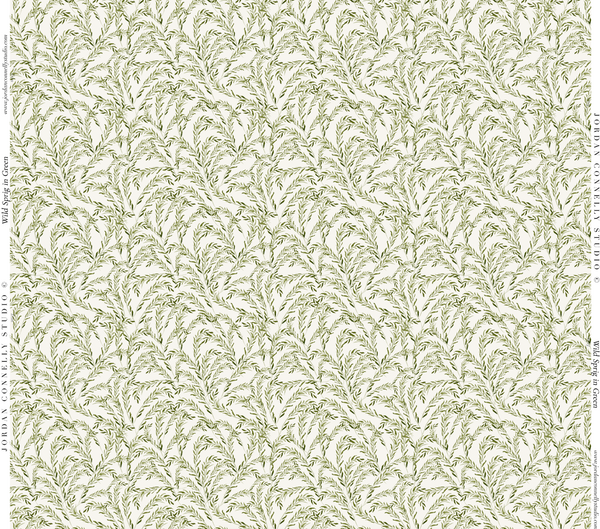 Wild Sprig in Green Wallpaper