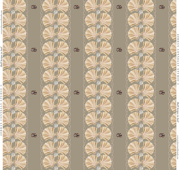 Shell Stripe in Surf- Wallpaper