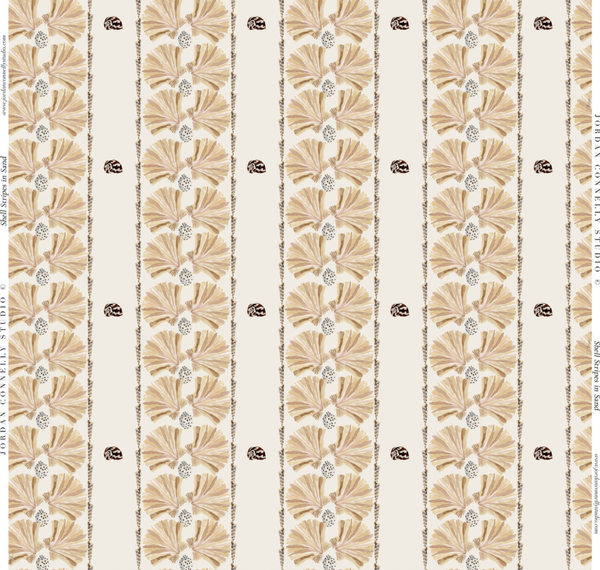 Shell Stripe in Sand- Wallpaper