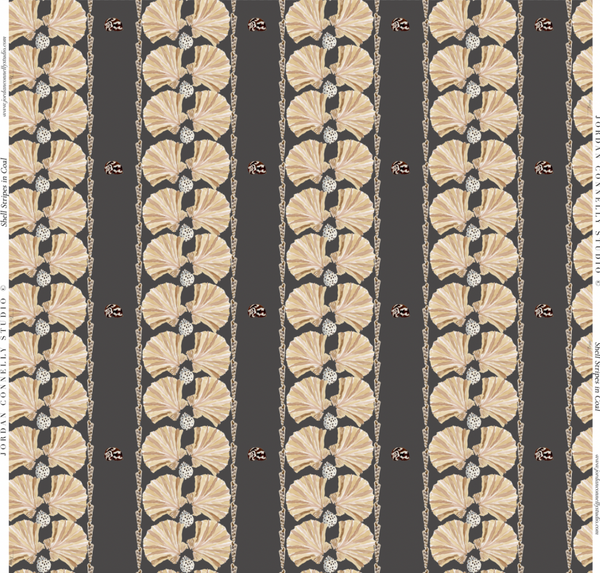 Shell Stripe in Coal- Wallpaper