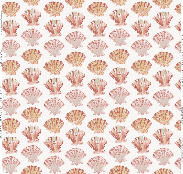 Scallops in White- Wallpaper