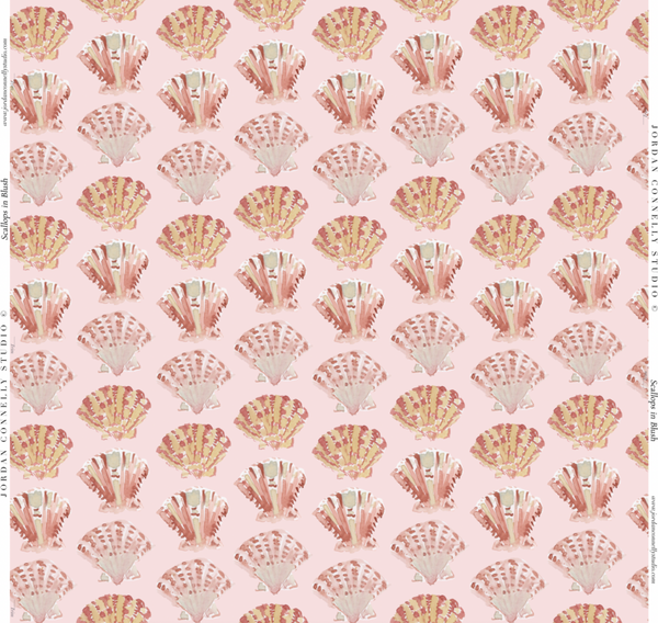 Scallops in Blush- Wallpaper