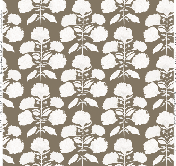 Hydrangea Bloom in Salt on Coffee- Wallpaper