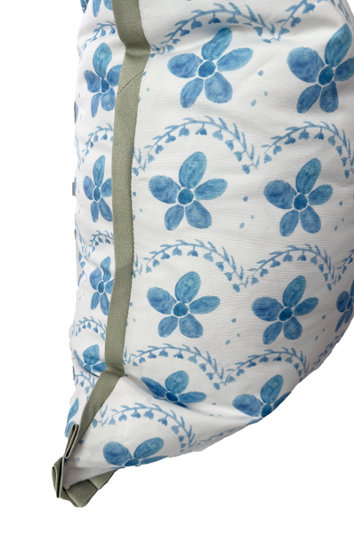 24x24 Alexandra in Sea Pillow Cover- Sage Flange