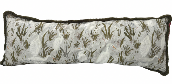 Large Lumbar Carolina Pillow Cover- Green Fringe