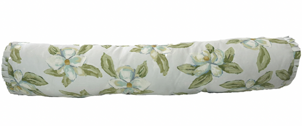 Large Bolster Magnolia Pillow Cover- Self Pleated