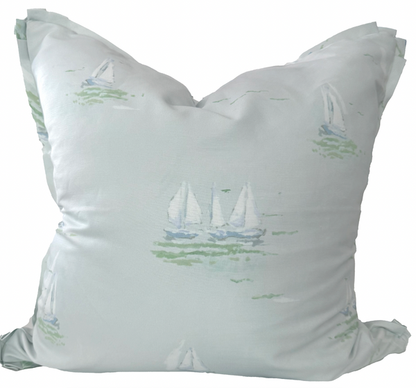 24x24 Sailboats for Pearce Pillow Cover- Self Flange
