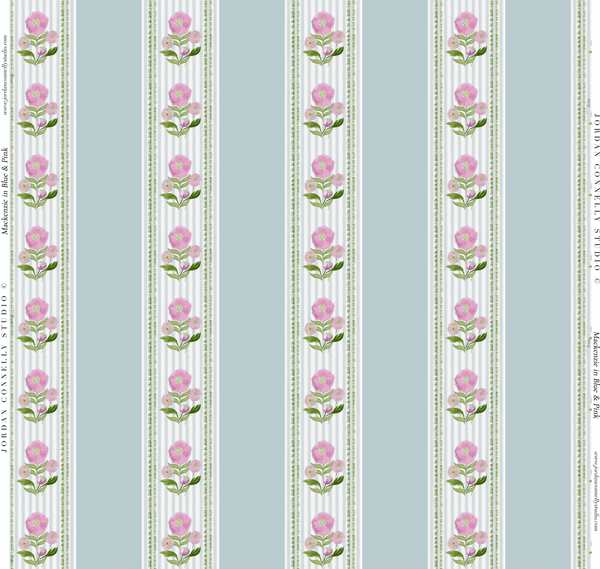 Mackenzie in Blush on Blue- Wallpaper