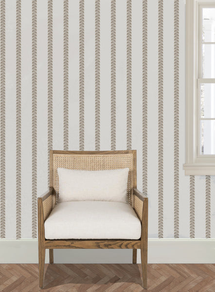 Auger Stripe in Sand- Wallpaper