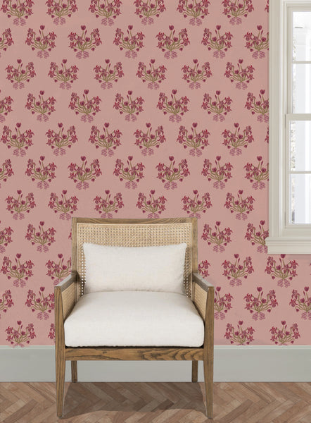 Bundled Iris in Salmon- Wallpaper