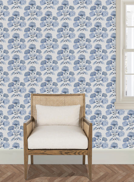 Hydrangea Bloom in Blue- Wallpaper