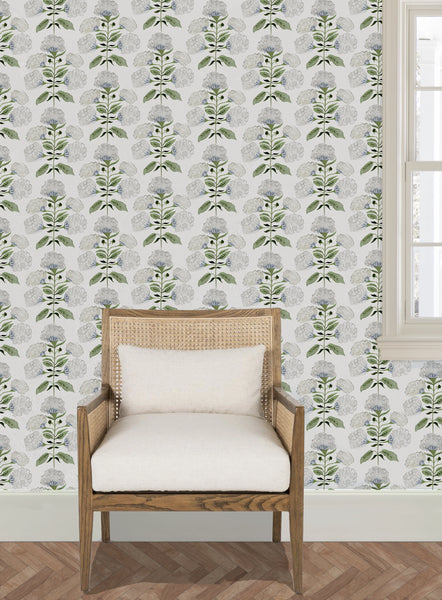 Hydrangea Bloom in Garden- Wallpaper