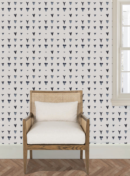 Shark Tooth in Cream- Wallpaper