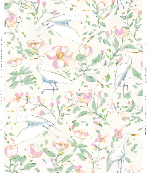 Egrets for Hadley in White- Fabric