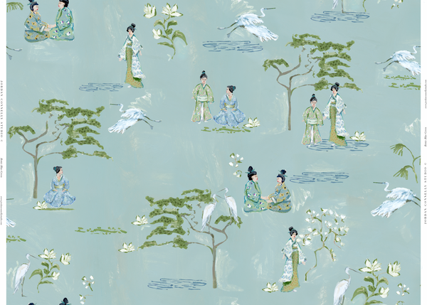 Bettie in Blue-Green- Wallpaper