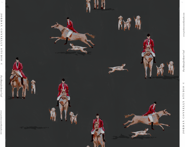 Fox Hunt for Kent in Coal- Wallpaper