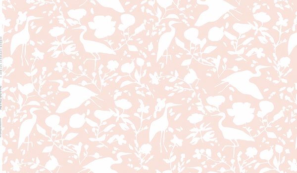 Egrets for Hadley in White & Blush- Fabric