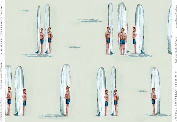 Surfers for Charlie in Melon- Fabric