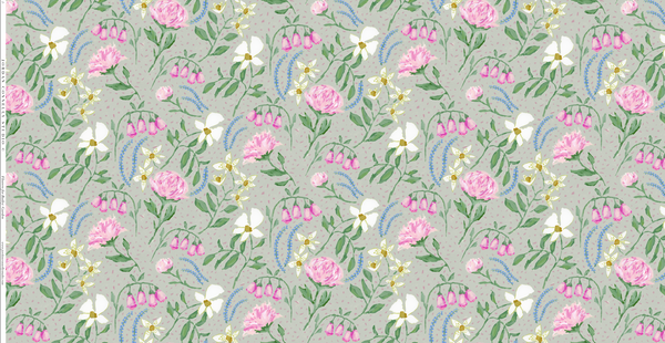 Flowers for Bailey in Soft Green (Garden)- Fabric