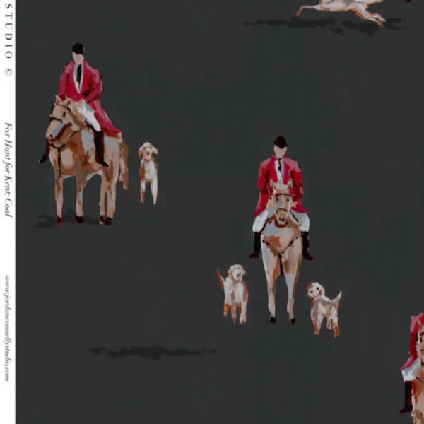 Fox Hunt for Kent in Coal- Fabric