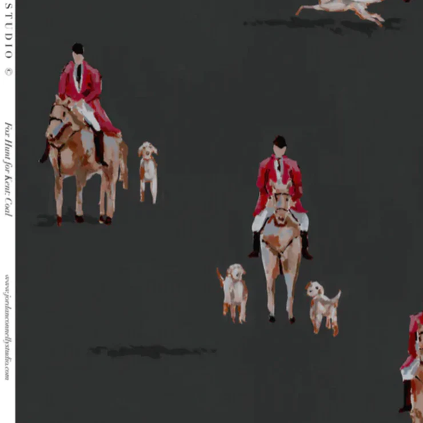 Fox Hunt for Kent in Coal- Wallpaper