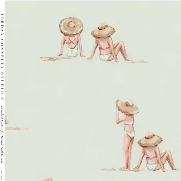 Beached Ladies for Sarah in Melon- Wallpaper