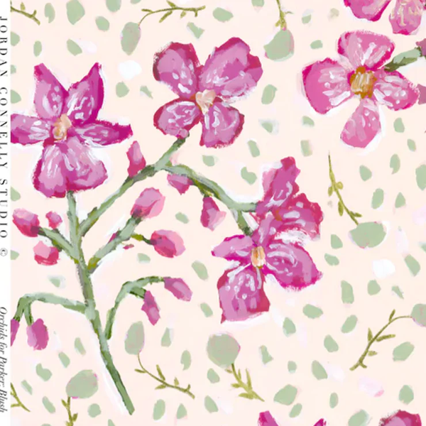 Orchids for Parker in Blush- Wallpaper
