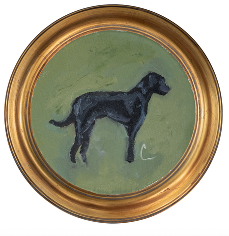 Black Lab Standing-8x8 (~10"x10 framed)
