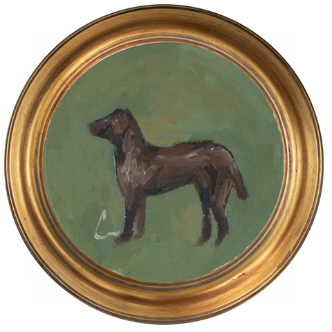 Chocolate Lab 1 -8x8 (~10"x10 framed)