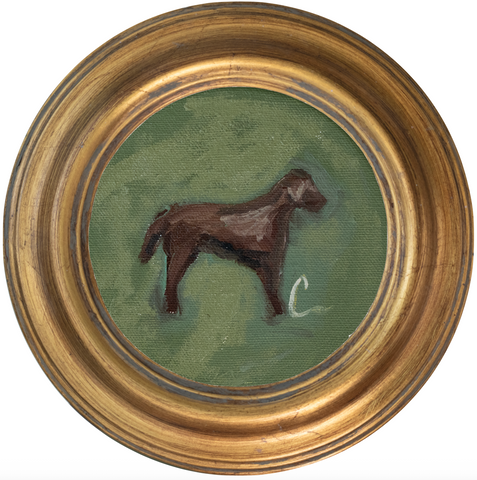 Chocolate Lab 2-5x5 (~7"x7 framed)
