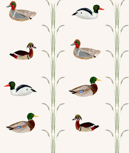 Ducks for Nicholas in Cream- Wallpaper