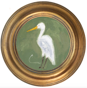 Egret -5x5 (~7"x7 framed)