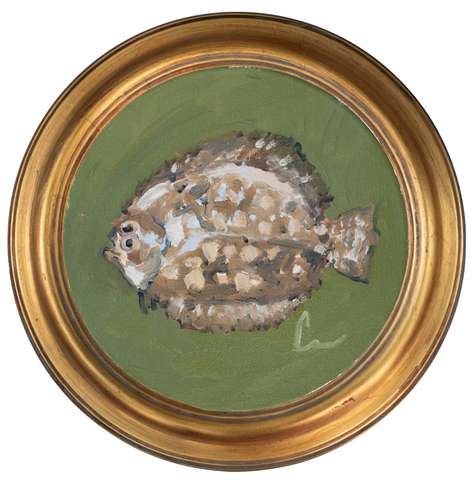 Flounder -8x8 (~10"x10 framed)