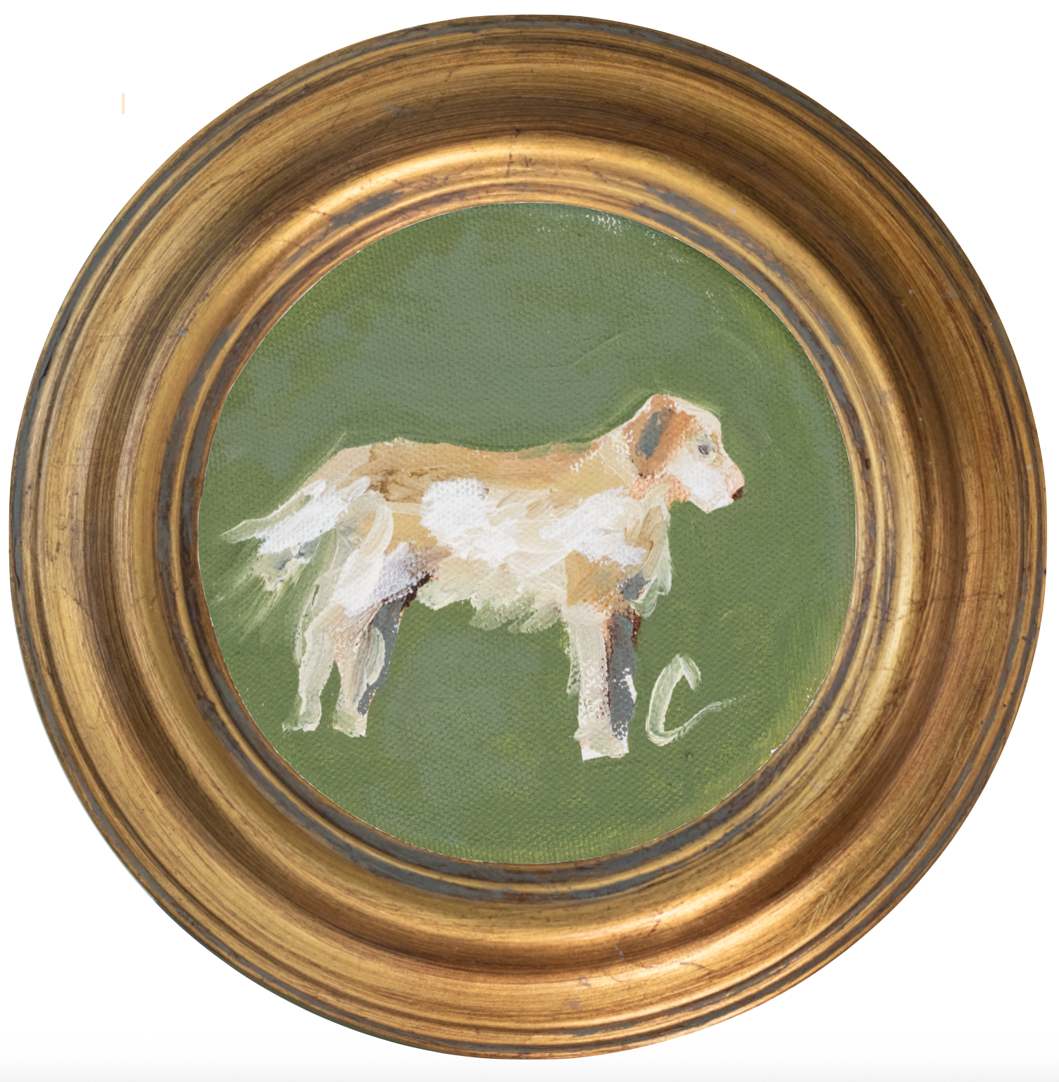 Golden Retriever 3 -5x5 (~7"x7 framed)