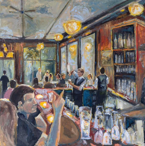 Hall's (6a) - 36X36" (Comes Framed)