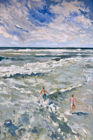 Kid's in Surf (hall) - 40X60" (Comes Framed)