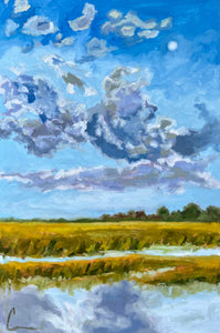 Moon on Marsh- 24x36