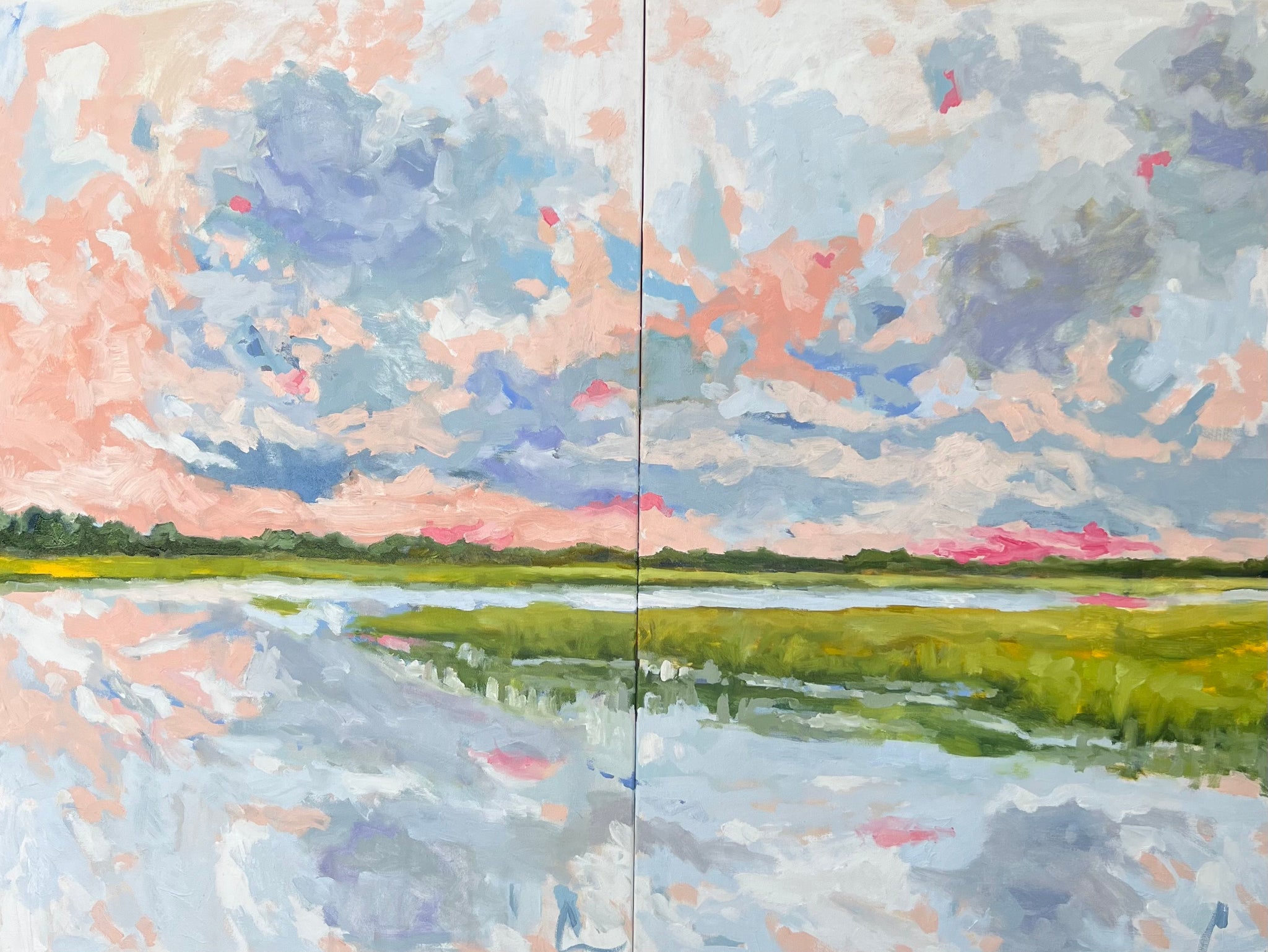 Blushing Sunset- 48x36 (two 24x36)