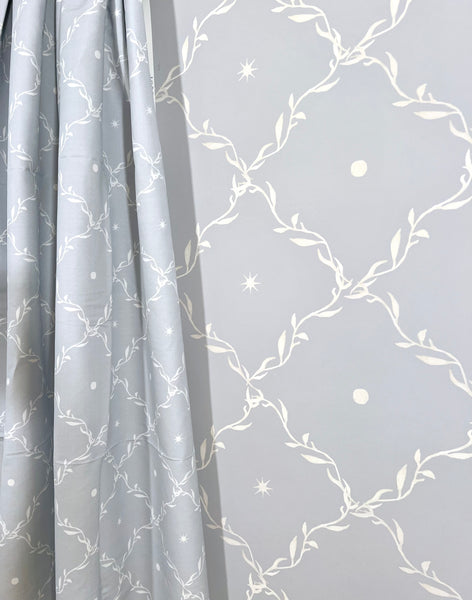 Celestial Trellis in Blue- Wallpaper