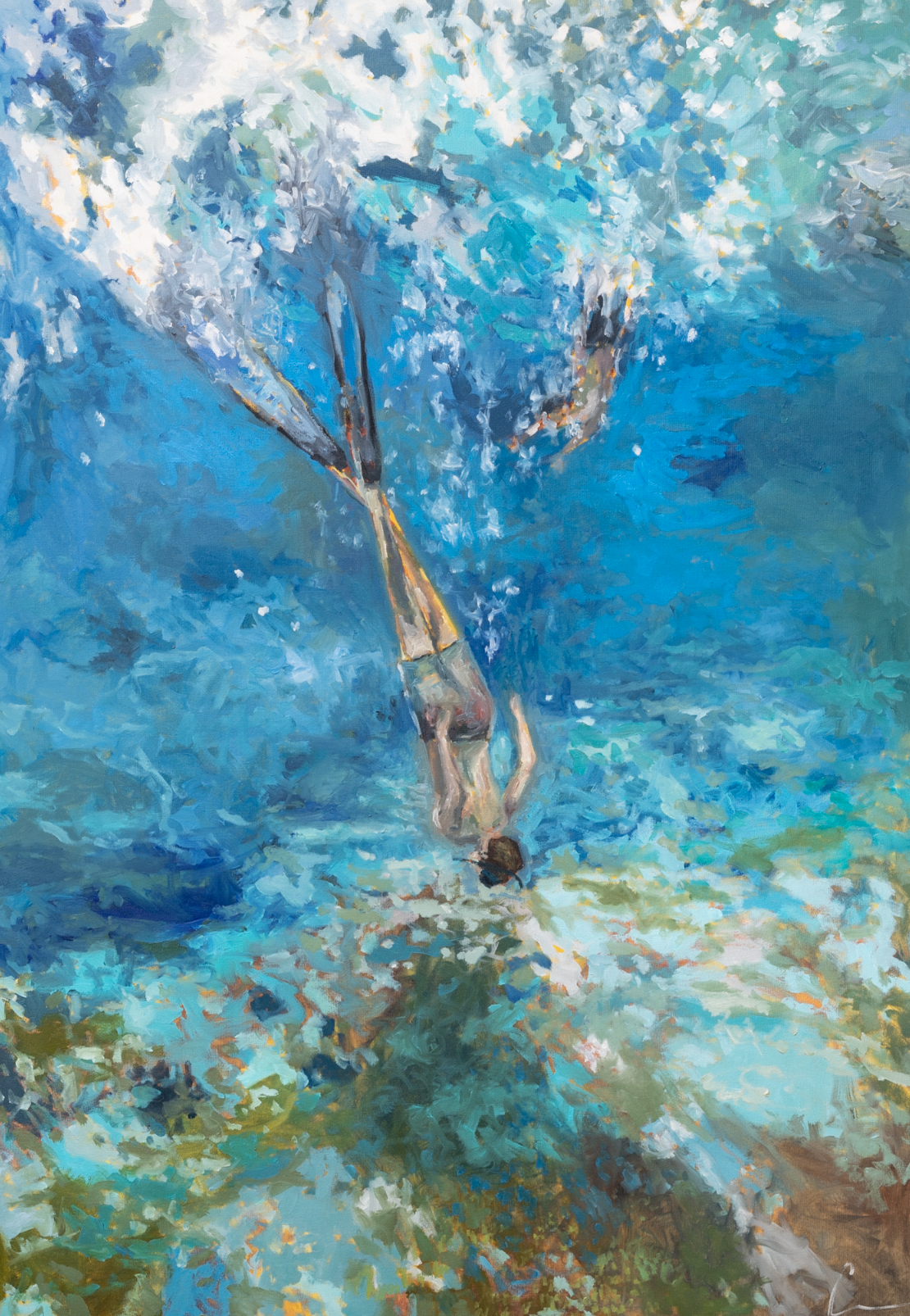 Nash Diving (hall) - 40X60" (Comes Framed)