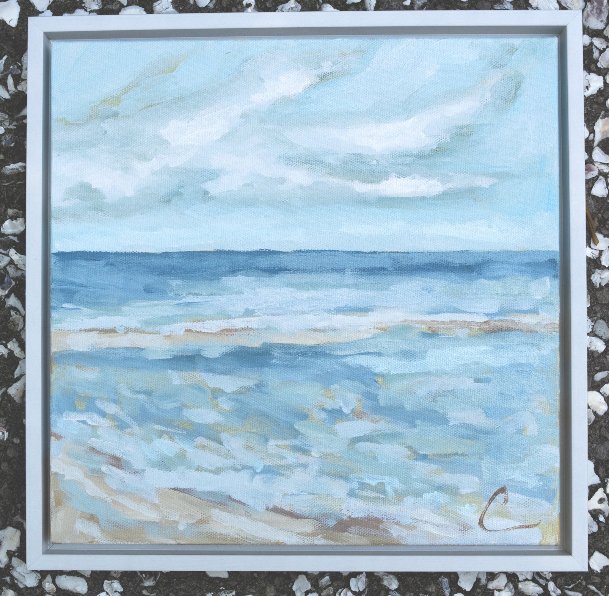 Seascape 1- 12x12 (comes framed)