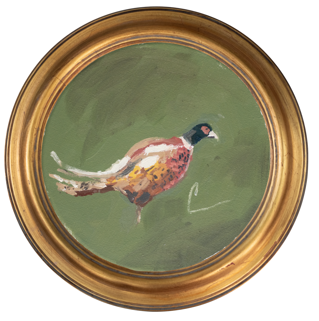 Pheasant 1 -8x8 (~10"x10 framed)