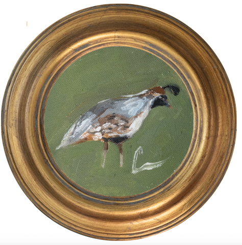 Quail -5x5 (~7"x7 framed)