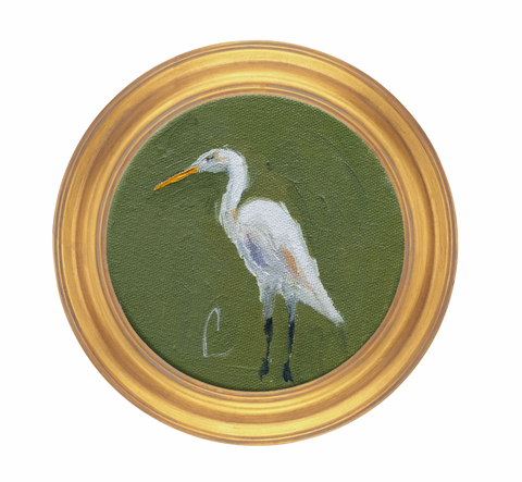 Round Egret 1 (1j) - 5X5"
