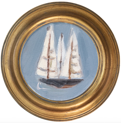 Sailboat 3 -5x5 (~7"x7 framed)